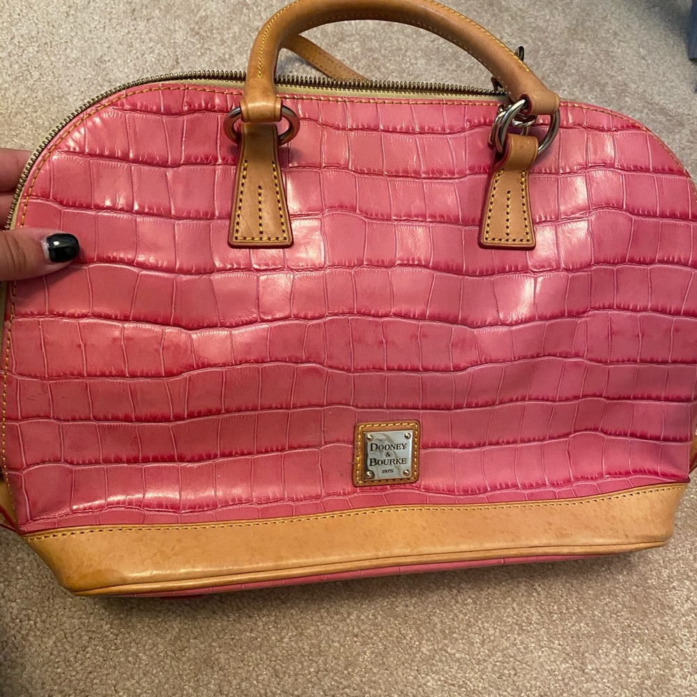 Pink leather Dooney Crossbody